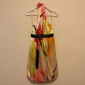 BCBG Silk bubble halter dress
